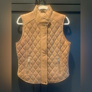 Cremieux Camel Leather Quilted Women's Vest